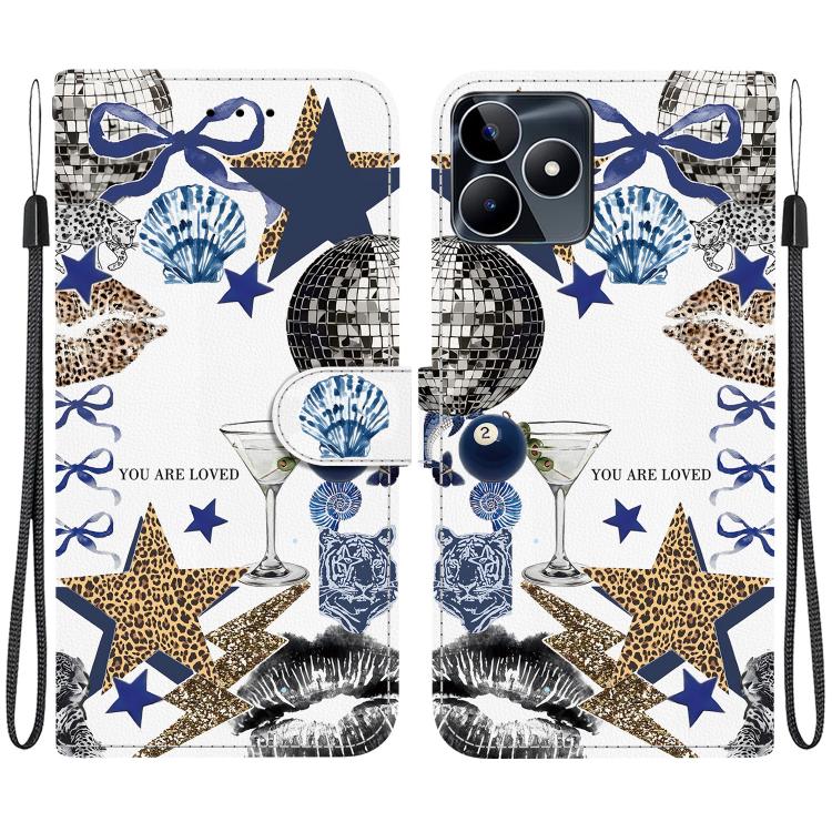 Crystal-Texture Painted Vegan Leather Phone Case, For Realme C100 / C100i 4G, For Realme 16 5G, For Realme 16 Pro+ 5G, For Realme 16 Pro 5G, For Realme Note 70T / 70 4G, For Realme 15T, For Realme 15 Pro / 15 5G, For Realme C75 / 14x                   ...