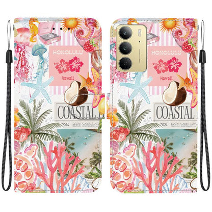 Crystal-Texture Painted Vegan Leather Phone Case, For Realme C100 / C100i 4G, For Realme 16 5G, For Realme 16 Pro+ 5G, For Realme 16 Pro 5G, For Realme Note 70T / 70 4G, For Realme 15T, For Realme 15 Pro / 15 5G, For Realme C75 / 14x                   ...