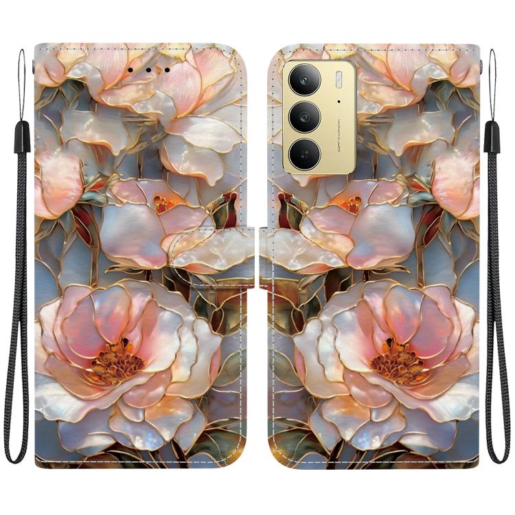 Crystal-Texture Painted Vegan Leather Phone Case, For Realme C100 / C100i 4G, For Realme 16 5G, For Realme 16 Pro+ 5G, For Realme 16 Pro 5G, For Realme Note 70T / 70 4G, For Realme 15T, For Realme 15 Pro / 15 5G, For Realme C75 / 14x                   ...