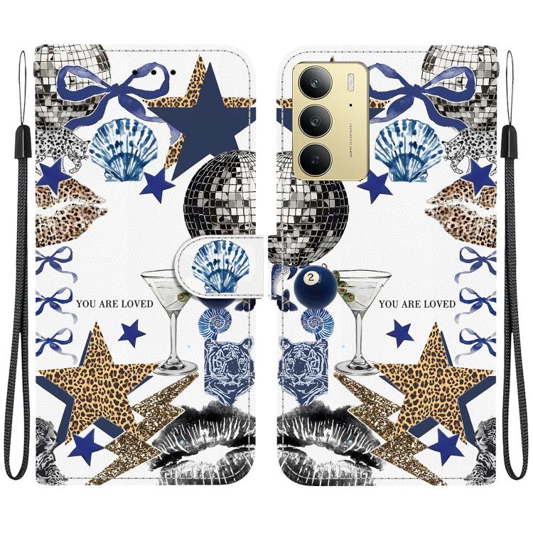 Crystal-Texture Painted Vegan Leather Phone Case, For Realme C100 / C100i 4G, For Realme 16 5G, For Realme 16 Pro+ 5G, For Realme 16 Pro 5G, For Realme Note 70T / 70 4G, For Realme 15T, For Realme 15 Pro / 15 5G, For Realme C75 / 14x                   ...