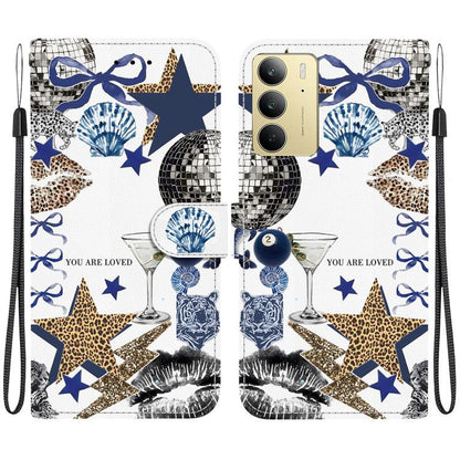 Crystal-Texture Painted Vegan Leather Phone Case, For Realme C100 / C100i 4G, For Realme 16 5G, For Realme 16 Pro+ 5G, For Realme 16 Pro 5G, For Realme Note 70T / 70 4G, For Realme 15T, For Realme 15 Pro / 15 5G, For Realme C75 / 14x                   ...