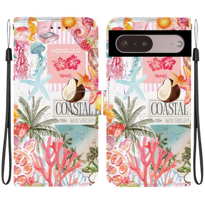 Crystal-Texture Painted Vegan Leather Phone Case, For Google Pixel 11 Pro XL / 10 Pro XL, For Google Pixel 11 / 11 Pro / 10 Pro, For Google Pixel 10a, For Google Pixel 9a, For Google Pixel 8a, For Google Pixel 8 Pro, For Google Pixel 8                 ...