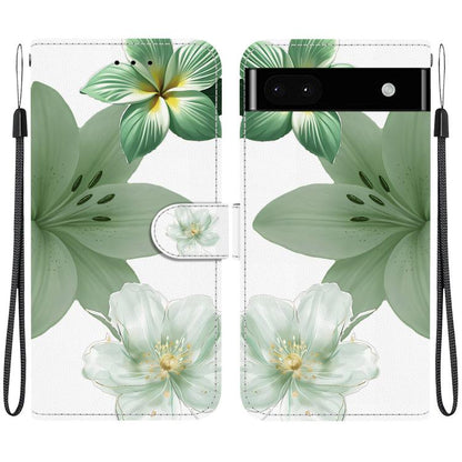 Crystal-Texture Painted Vegan Leather Phone Case, For Google Pixel 6a