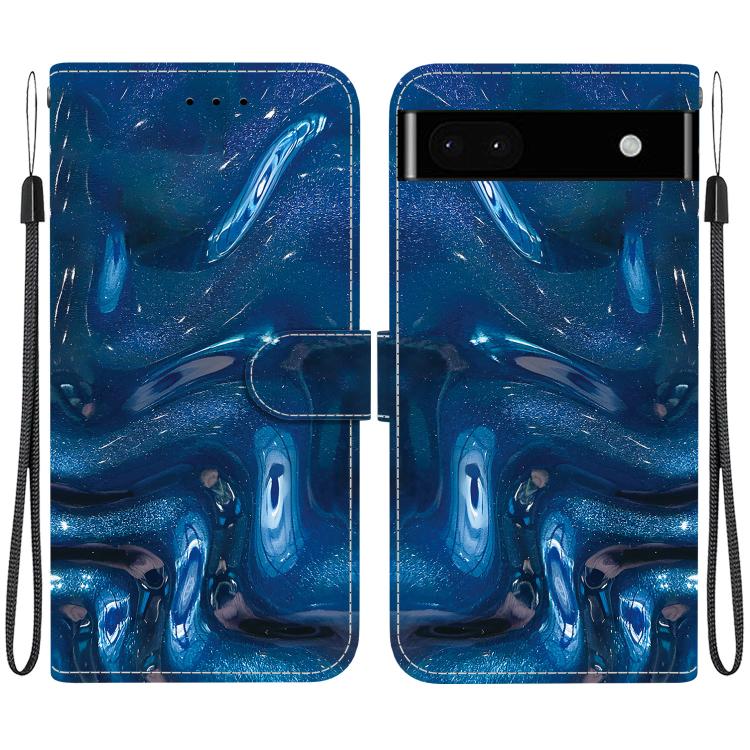 Crystal-Texture Painted Vegan Leather Phone Case, For Google Pixel 6a