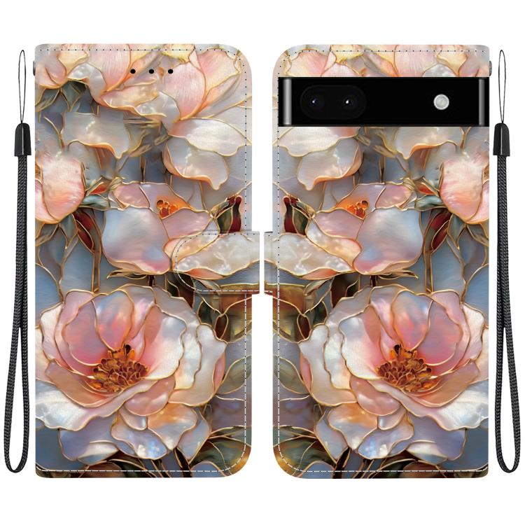 Crystal-Texture Painted Vegan Leather Phone Case, For Google Pixel 6a