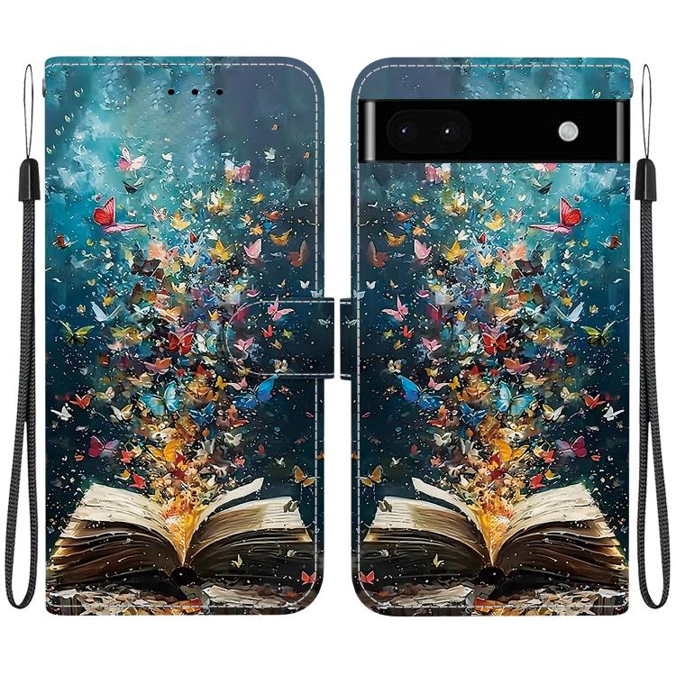 Crystal-Texture Painted Vegan Leather Phone Case, For Google Pixel 6a