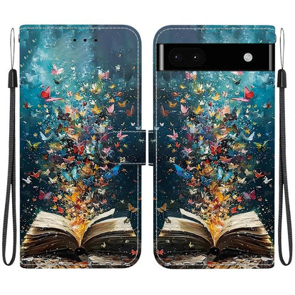 Crystal-Texture Painted Vegan Leather Phone Case, For Google Pixel 6a