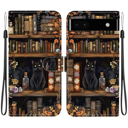 Crystal-Texture Painted Vegan Leather Phone Case, For Google Pixel 6a