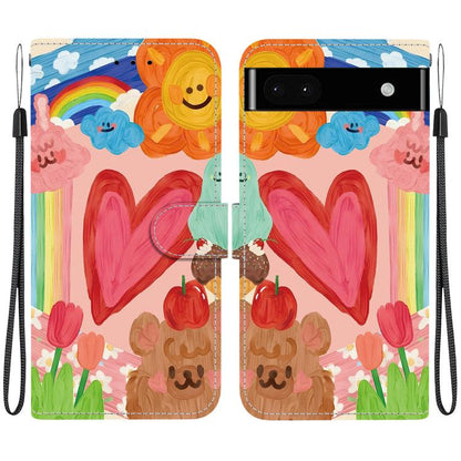 Crystal-Texture Painted Vegan Leather Phone Case, For Google Pixel 6a