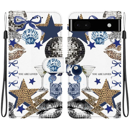 Crystal-Texture Painted Vegan Leather Phone Case, For Google Pixel 6a
