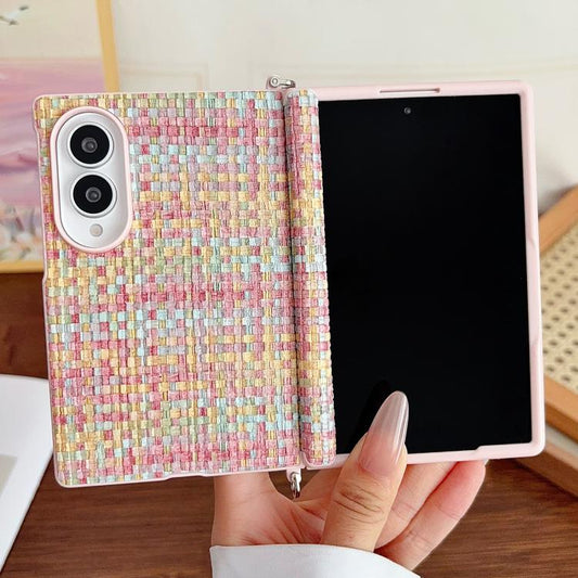 Side Clamp Magnetic Central Axis Fantasy Weave Texture Phone Case, For Galaxy Z Fold8 5G