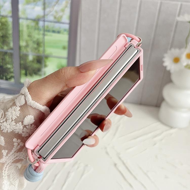 Side Clamp Magnetic Central Axis  Lens-Frame Phone Case with Wrist Strap & Holder, For Galaxy Z Fold8 5G