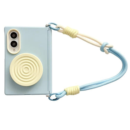 Side Clamp Magnetic Central Axis  Lens-Frame Phone Case with Wrist Strap & Holder, For Galaxy Z Fold8 5G