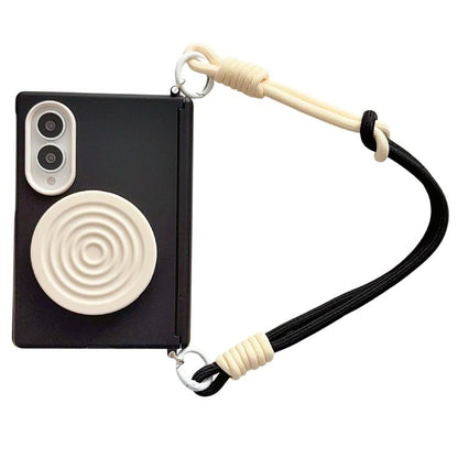 Side Clamp Magnetic Central Axis  Lens-Frame Phone Case with Wrist Strap & Holder, For Galaxy Z Fold8 5G