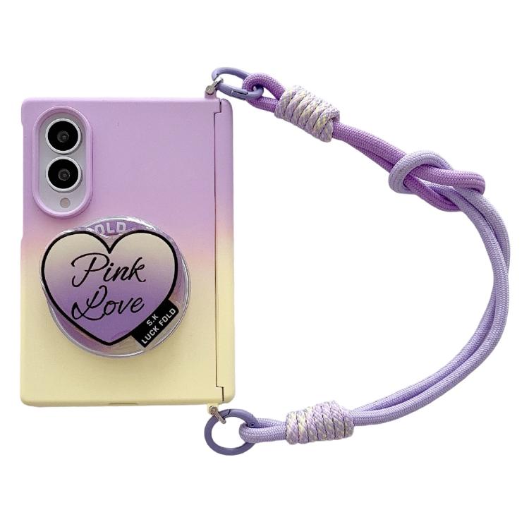 Side Clamp Magnetic Central Axis Lens-Frame Phone Case with Wrist Strap & Holder, For Galaxy Z Fold8 5G