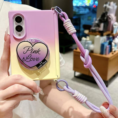 Side Clamp Magnetic Central Axis Lens-Frame Phone Case with Wrist Strap & Holder, For Galaxy Z Fold8 5G