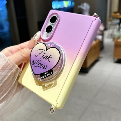 Side Clamp Magnetic Central Axis Lens-Frame Phone Case with Wrist Strap & Holder, For Galaxy Z Fold8 5G