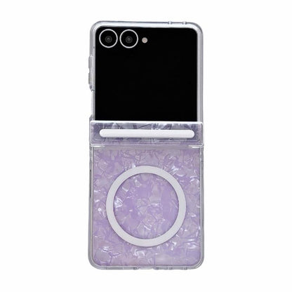 Side Buckle Axis Pearlescent Shell Texture Magnetic Phone Case, For Galaxy Z Flip8 5G, For Galaxy Flip7 5G