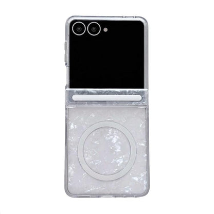 Side Buckle Axis Pearlescent Shell Texture Magnetic Phone Case, For Galaxy Z Flip8 5G, For Galaxy Flip7 5G