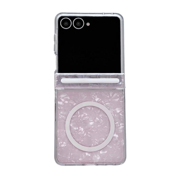 Side Buckle Axis Pearlescent Shell Texture Magnetic Phone Case, For Galaxy Z Flip8 5G, For Galaxy Flip7 5G