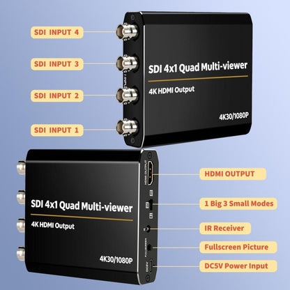 NK-H14  3G SDI 4x1 4K30 Multi-Viewer with HDMI Output, NK-H14
