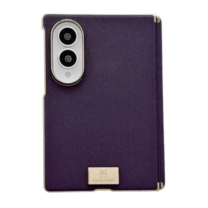 Electroplated Central Axis Magnetic Supercar Textured Nameplate Phone Case, For Galaxy Z Fold8 5G