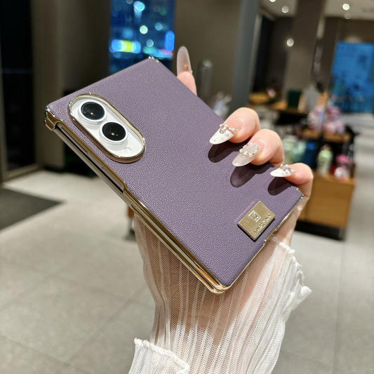 Electroplated Central Axis Magnetic Supercar Textured Nameplate Phone Case, For Galaxy Z Fold8 5G