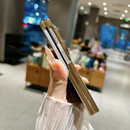 Electroplated Central Axis Magnetic Supercar Textured Nameplate Phone Case, For Galaxy Z Fold8 5G