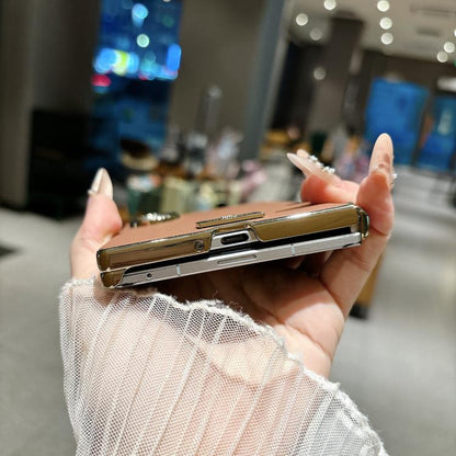 Electroplated Central Axis Magnetic Supercar Textured Nameplate Phone Case, For Galaxy Z Fold8 5G