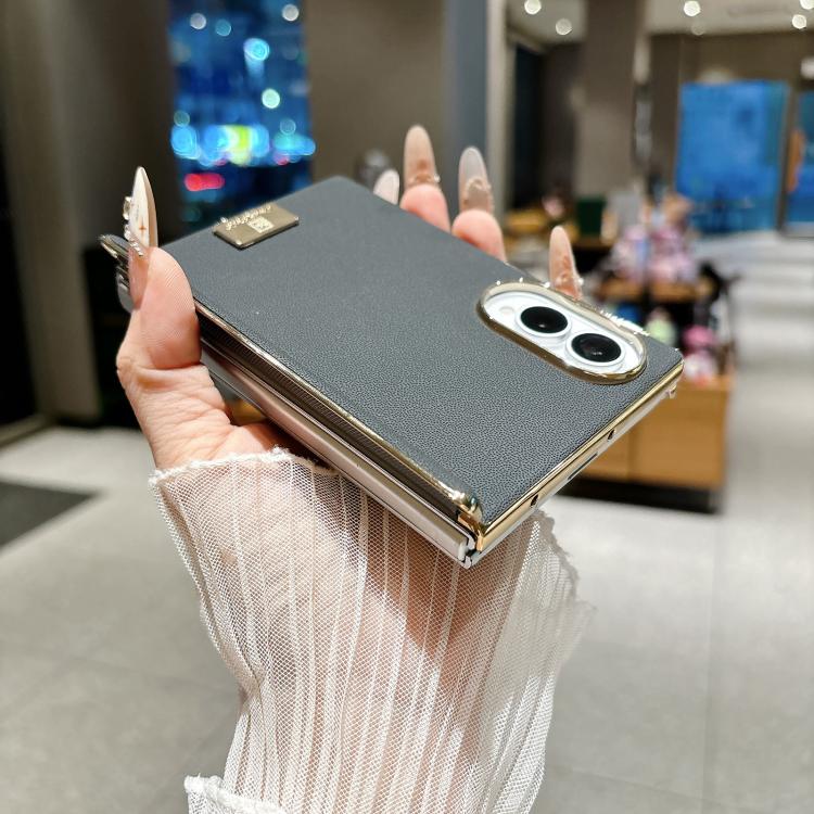 Electroplated Central Axis Magnetic Supercar Textured Nameplate Phone Case, For Galaxy Z Fold8 5G