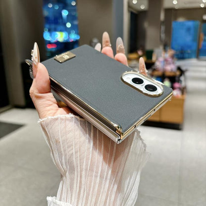 Electroplated Central Axis Magnetic Supercar Textured Nameplate Phone Case, For Galaxy Z Fold8 5G