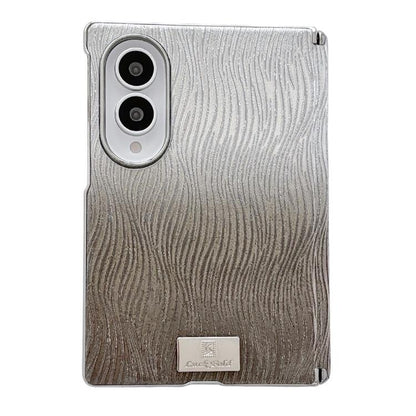 Electroplated Central Axis Magnetic Gradient Water Ripple Nameplate Phone Case, For Galaxy Z Fold8 5G