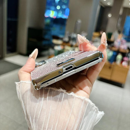 Electroplated Central Axis Magnetic Gradient Water Ripple Nameplate Phone Case, For Galaxy Z Fold8 5G