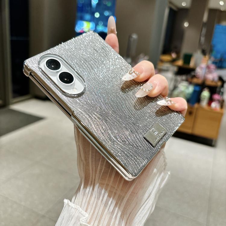 Electroplated Central Axis Magnetic Gradient Water Ripple Nameplate Phone Case, For Galaxy Z Fold8 5G