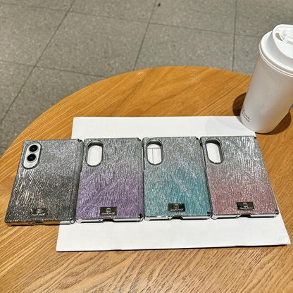 Electroplated Central Axis Magnetic Gradient Water Ripple Nameplate Phone Case, For Galaxy Z Fold8 5G