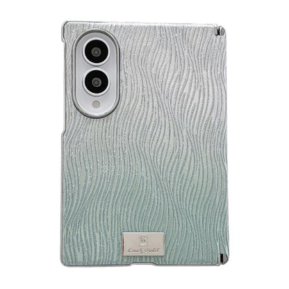 Electroplated Central Axis Magnetic Gradient Water Ripple Nameplate Phone Case, For Galaxy Z Fold8 5G