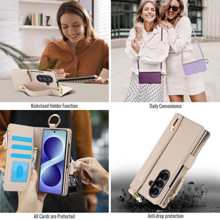 Crossbody Ring Multifunctional Wallet Leather Phone Case, For Galaxy Z Fold8 Ultra 5G