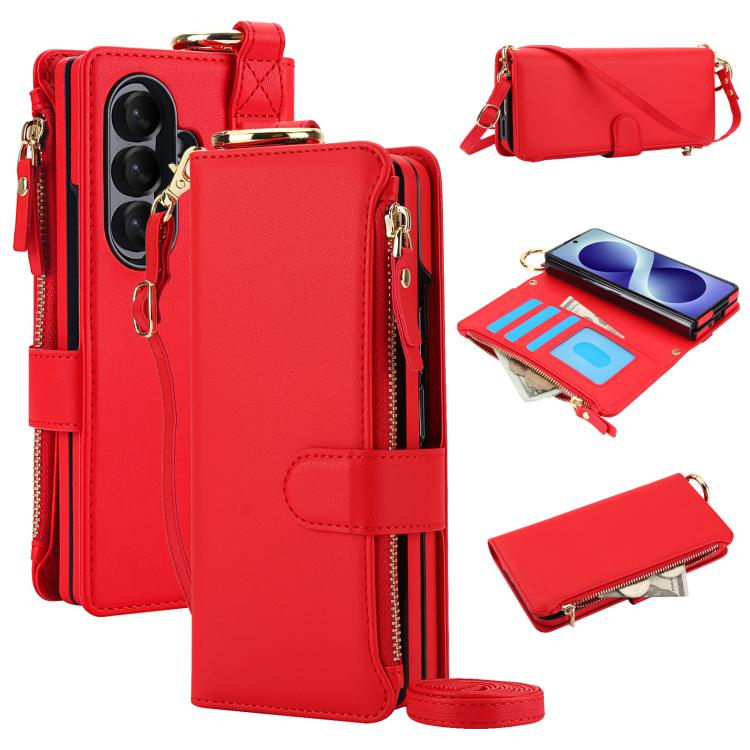 Crossbody Ring Multifunctional Wallet Leather Phone Case, For Galaxy Z Fold8 Ultra 5G
