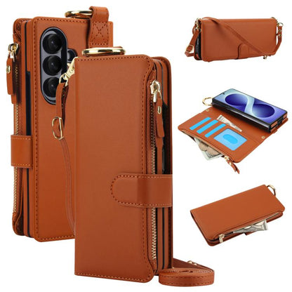 Crossbody Ring Multifunctional Wallet Leather Phone Case, For Galaxy Z Fold8 Ultra 5G