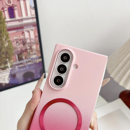 Skin Feel Gradient Rose Pink Magnetic Phone Case, For Galaxy Z Fold8 5G, For Galaxy Z Fold8 Ultra 5G, For Galaxy Z Flip8 5G, For Galaxy Z Fold7 5G, For Galaxy Z Flip7 5G, For Galaxy Z Fold6 5G, For Galaxy Z Fold5 5G