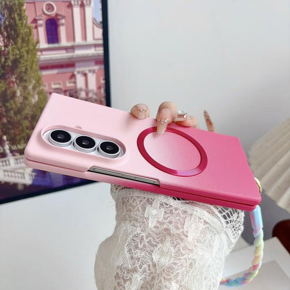 Skin Feel Gradient Rose Pink Magnetic Phone Case, For Galaxy Z Fold8 5G, For Galaxy Z Fold8 Ultra 5G, For Galaxy Z Flip8 5G, For Galaxy Z Fold7 5G, For Galaxy Z Flip7 5G, For Galaxy Z Fold6 5G, For Galaxy Z Fold5 5G