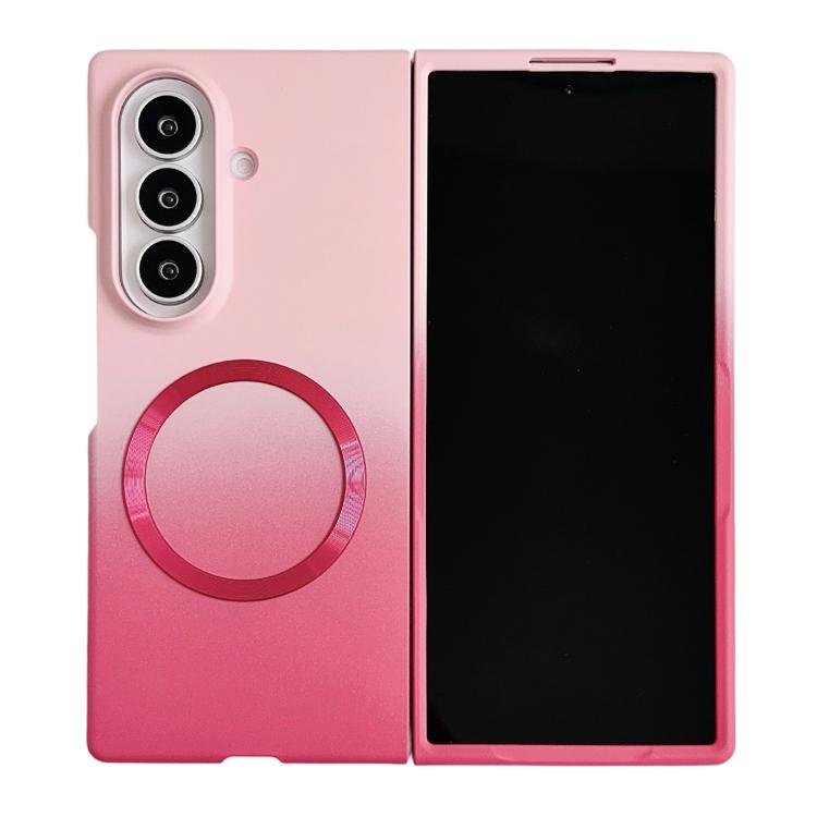 Skin Feel Gradient Rose Pink Magnetic Phone Case, For Galaxy Z Fold8 5G, For Galaxy Z Fold8 Ultra 5G, For Galaxy Z Flip8 5G, For Galaxy Z Fold7 5G, For Galaxy Z Flip7 5G, For Galaxy Z Fold6 5G, For Galaxy Z Fold5 5G