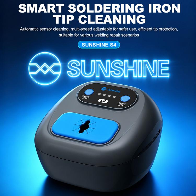 SUNSHINE S4 Adjustable Speed Automatic Soldering Iron Tip Cleaner, Plug: EU Plug, EU Plug