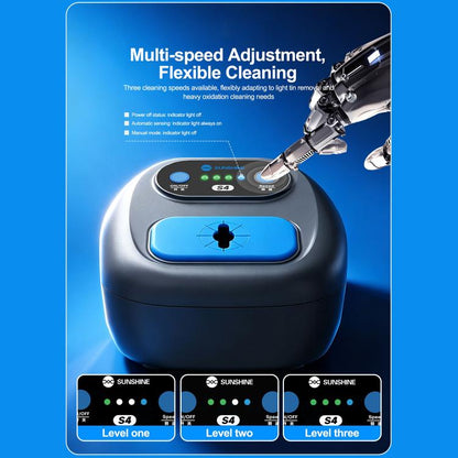 SUNSHINE S4 Adjustable Speed Automatic Soldering Iron Tip Cleaner, Plug: EU Plug, EU Plug