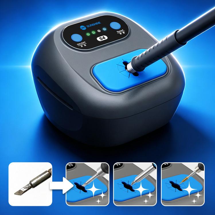 SUNSHINE S4 Adjustable Speed Automatic Soldering Iron Tip Cleaner, Plug: EU Plug, EU Plug