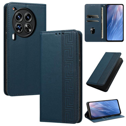 Embossed Meander Pattern RFID Vegan Leather Phone Case, For Tecno Spark 30 Pro 4G, For Tecno Spark 30 4G, For Tecno Spark 30C 4G, For Tecno Spark 20 Pro 5G, For Tecno Camon 30 Premier 5G, For Tecno Pova 6 Neo 4G, For Tecno Pova 6 5G                    ...