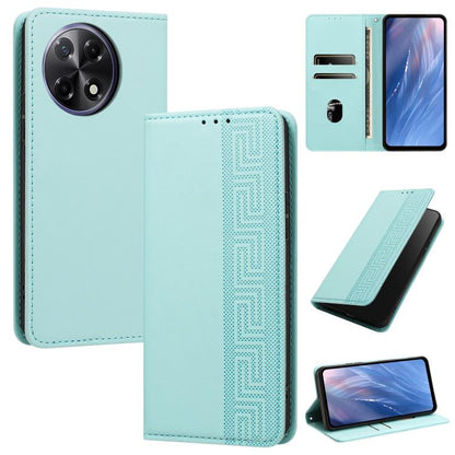 Embossed Meander Pattern RFID Vegan Leather Phone Case, For Tecno Spark 40 Pro 4G, For Tecno Spark 40 4G, For Tecno Pova 7 Ultra, For Tecno Pova 7 4G, For Tecno Spark Go 1/Go 1S/Pop 9 4G, For Tecno Camon 40 Pro 4G, For Tecno Camon 40 Premier 5G        ...