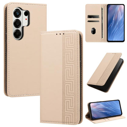 Embossed Meander Pattern RFID Vegan Leather Phone Case, For Tecno Spark Go 2024 / Spark 20 4G, For Tecno Camon 50 Pro 4G / 5G, For Tecno Spark 50 5G, For Tecno Spark 50 4G, For Tecno Camon 50 4G, For Tecno Spark Go 3, For Tecno Spark Go 2025 / Spark 40...