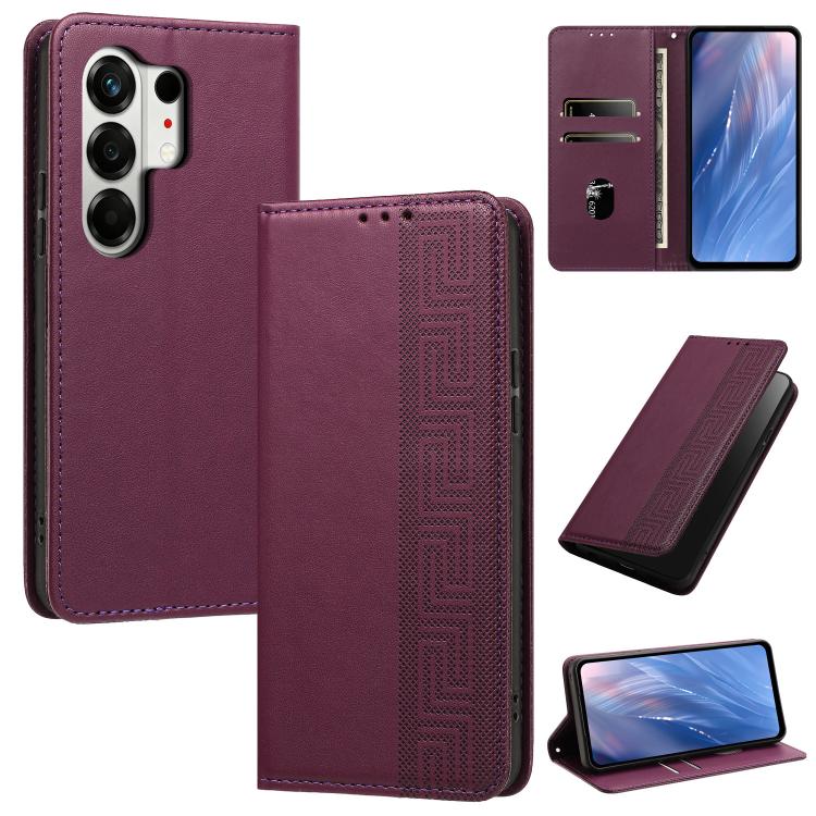 Embossed Meander Pattern RFID Vegan Leather Phone Case, For Tecno Spark Go 2024 / Spark 20 4G, For Tecno Camon 50 Pro 4G / 5G, For Tecno Spark 50 5G, For Tecno Spark 50 4G, For Tecno Camon 50 4G, For Tecno Spark Go 3, For Tecno Spark Go 2025 / Spark 40...