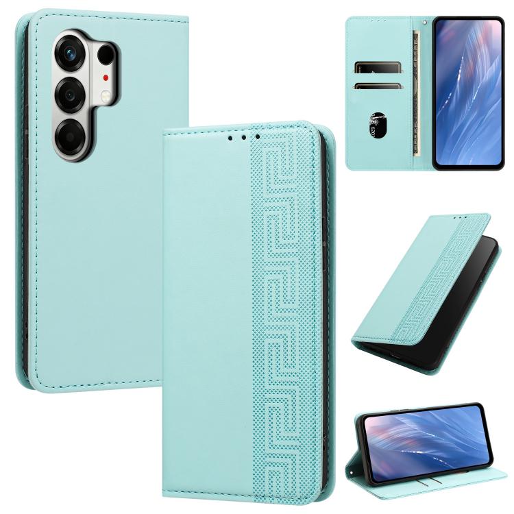 Embossed Meander Pattern RFID Vegan Leather Phone Case, For Tecno Spark Go 2024 / Spark 20 4G, For Tecno Camon 50 Pro 4G / 5G, For Tecno Spark 50 5G, For Tecno Spark 50 4G, For Tecno Camon 50 4G, For Tecno Spark Go 3, For Tecno Spark Go 2025 / Spark 40...